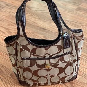Small Coach Signature Logo Tote